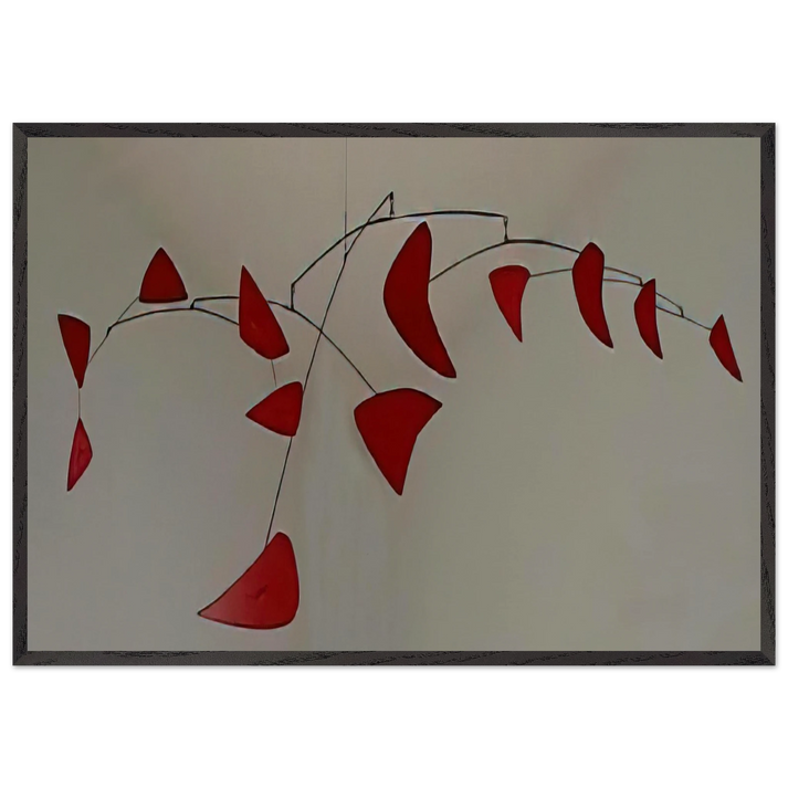RED MOBILE 1956 - Alexander Calder 70x100 cm / 28x40 inches Framed Art Print – Black Wooden Frame
