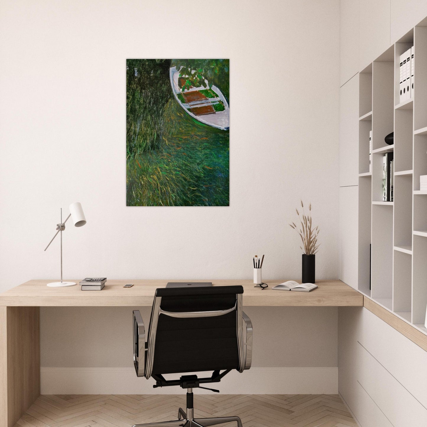 The Row Boat - claude monet Brushed Aluminum Print - 70x100 cm / 28x40 inches | claude monet Aluminum Print | claude monet Prints