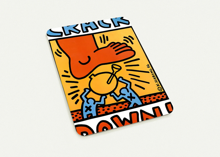 CRACK DOWN 1986 By Keith Haring Pack of 10 Post Cards | Keith Haring Post Cards | A6 (10.5 x 14.8 cm) - 4.1 x 5.8 inches
