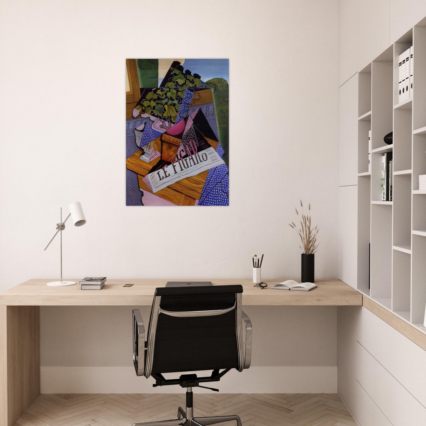 A POT OF GERANIUMS 1915 - Juan Gris Brushed Aluminum Print - 70x100 cm / 28x40 inches | Juan Gris Aluminum Print | Juan Gris Prints