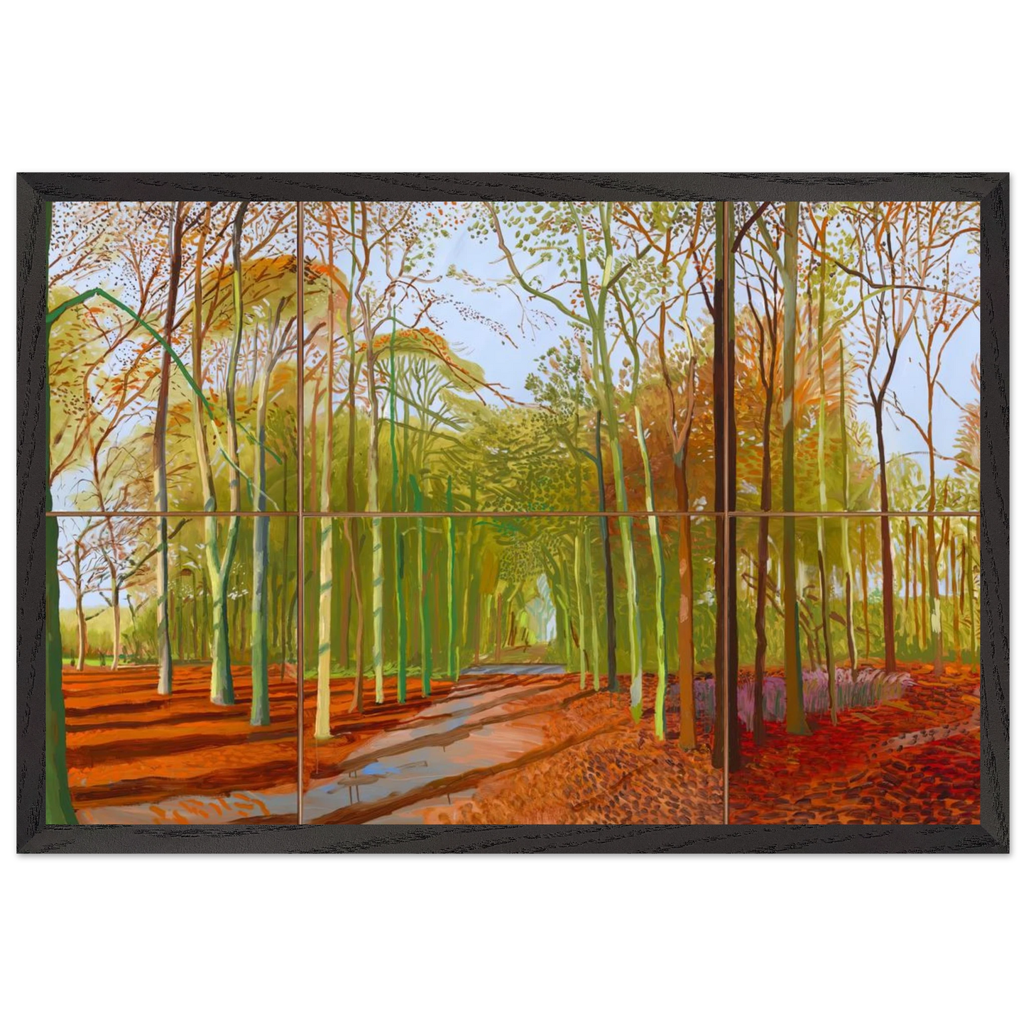 David Hockney - Woldgate Woods, 21, 23 & 29 November 2006 - A2 (42 x 59.4 cm) - Premium Wooden Framed Poster With Fine Art Paper-canvas - Black frame