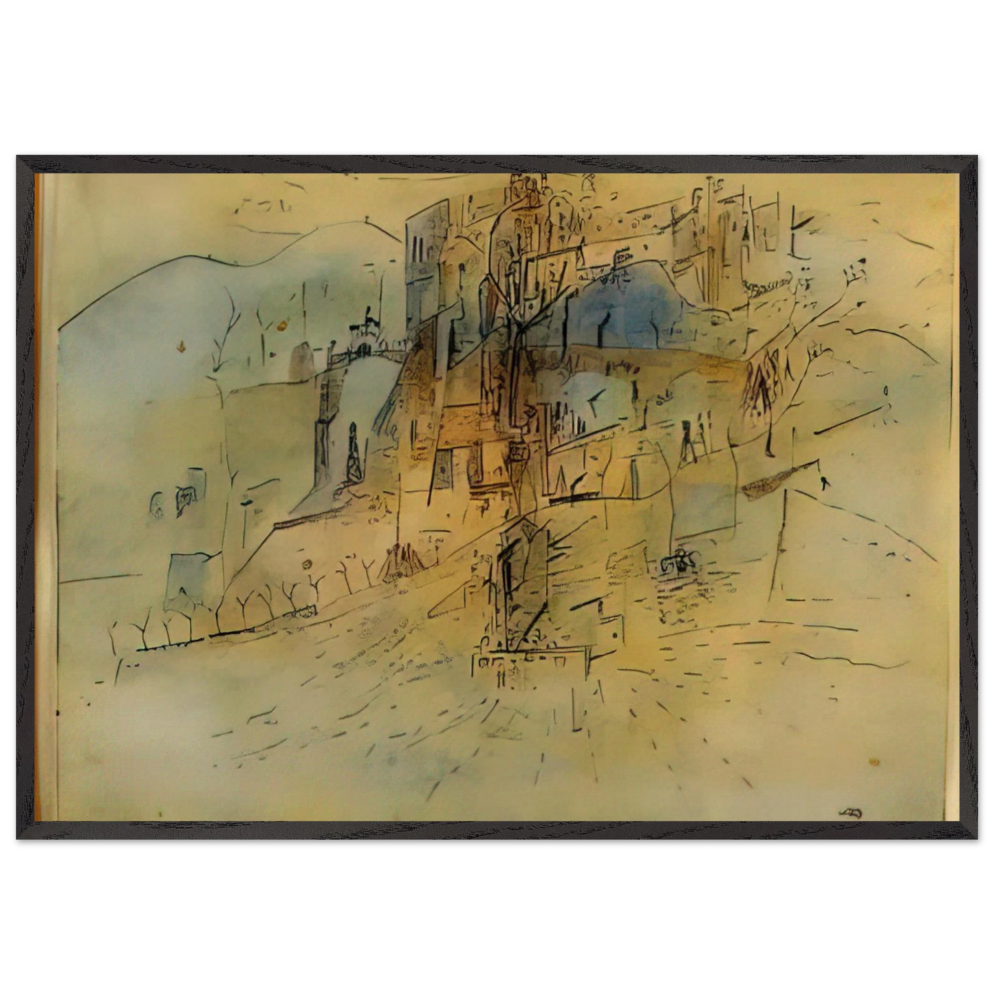 Cite - 1945 - Wols 70x100 cm / 28x40 inches Framed Art Print – Black Wooden Frame