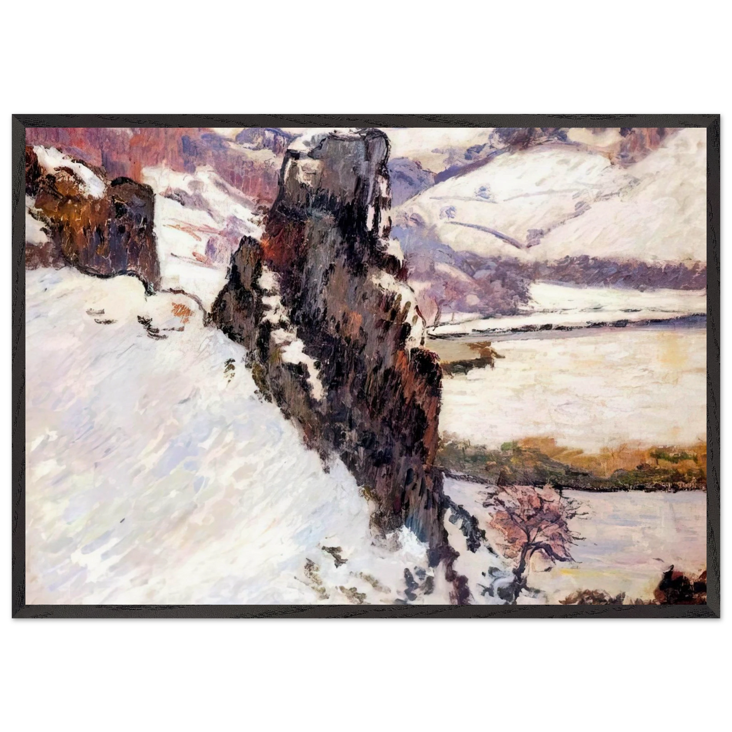 Creuse under the snow - 1890 - Armand Guillaumin Framed Art Print – Black Wooden Frame - Default Title - -Framed Art Print