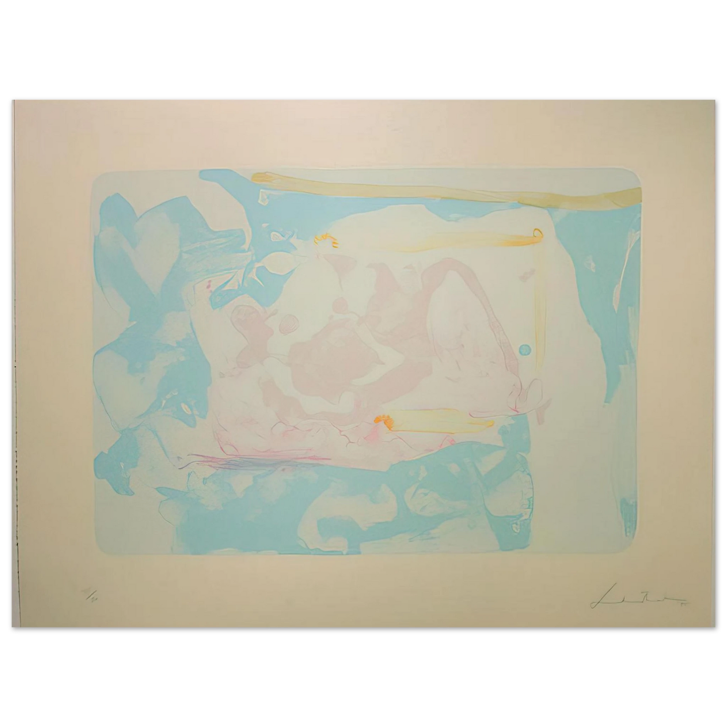 Helen Frankenthaler - Reflections III - 1995 Wall art - 20x25 cm / 8x10 inches - Premium Wooden Framed Poster With Fine Art Paper - White frame