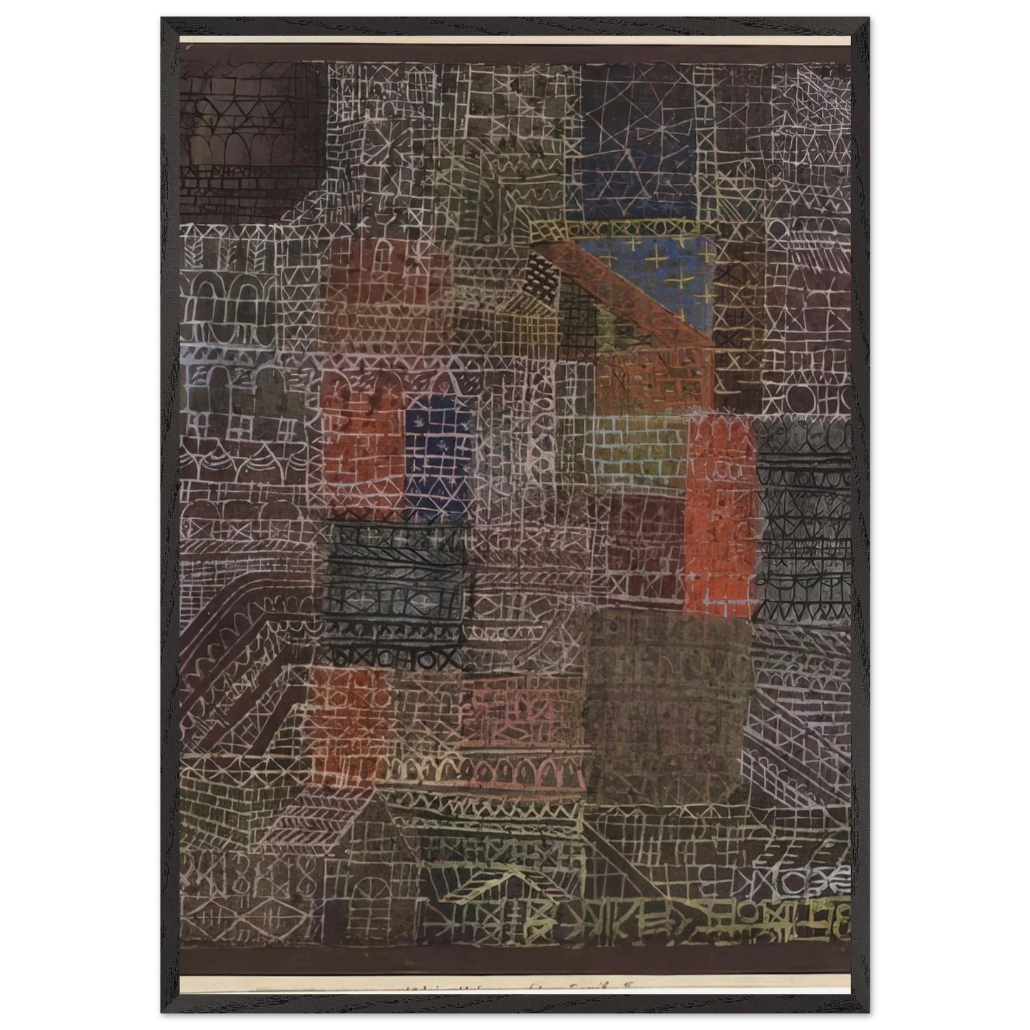STRUCTURAL II 1924 - Paul Klee Framed Art Print – Black Wooden Frame - Default Title - -Framed Art Print
