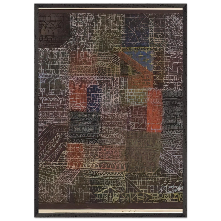 STRUCTURAL II 1924 - Paul Klee 70x100 cm / 28x40 inches Framed Art Print – Black Wooden Frame