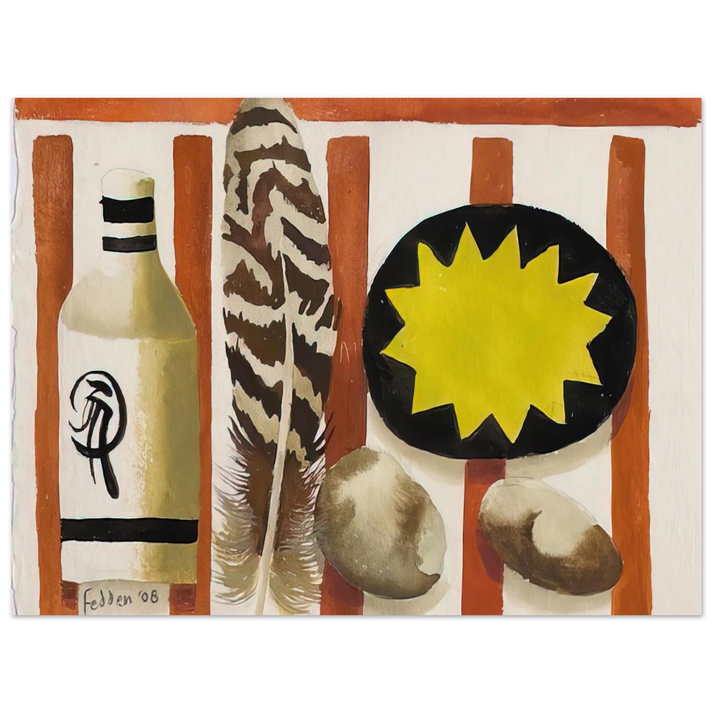 Mary Fedden - Feather and two stones - 2008 75x100 cm / 30x40inches Fine Art Poster