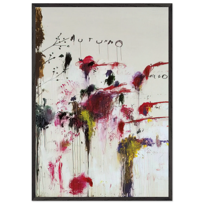 Quattro Stagioni II Autunno - Cy Twombly 70x100 cm / 28x40 inches Framed Art Print – Black Wooden Frame