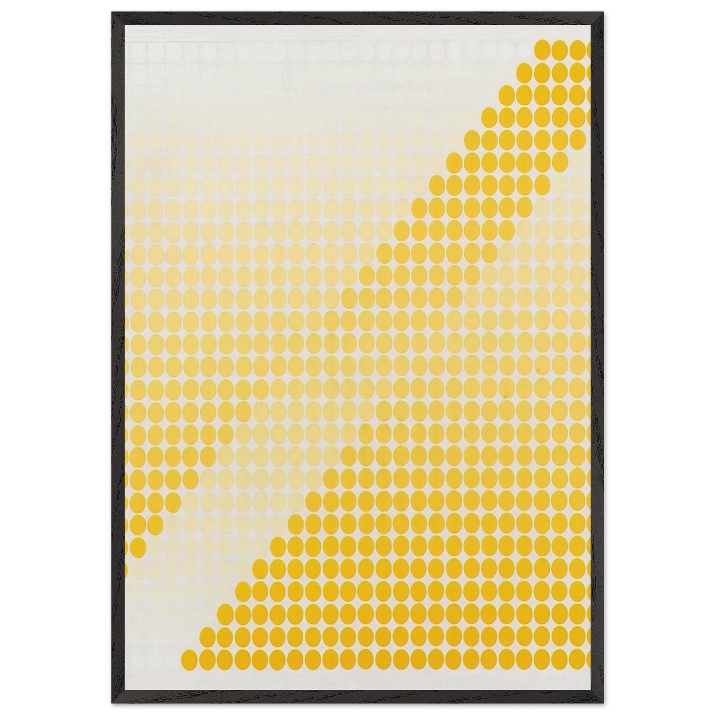 Bianco Giallo - 1971 - Dadamaino 70x100 cm / 28x40 inches Framed Art Print – Black Wooden Frame