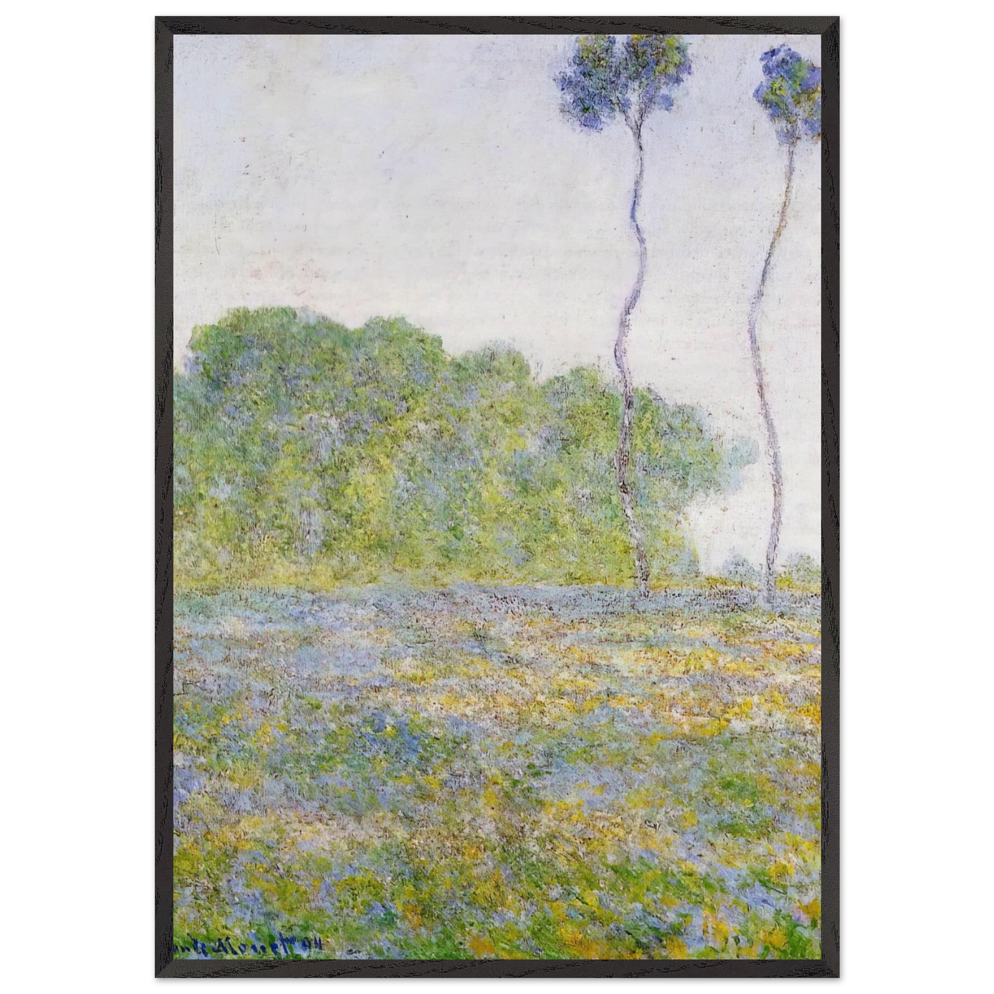 Springtime Meadow at Giverny - claude monet Framed Art Print – Black Wooden Frame - Default Title - -Framed Art Print