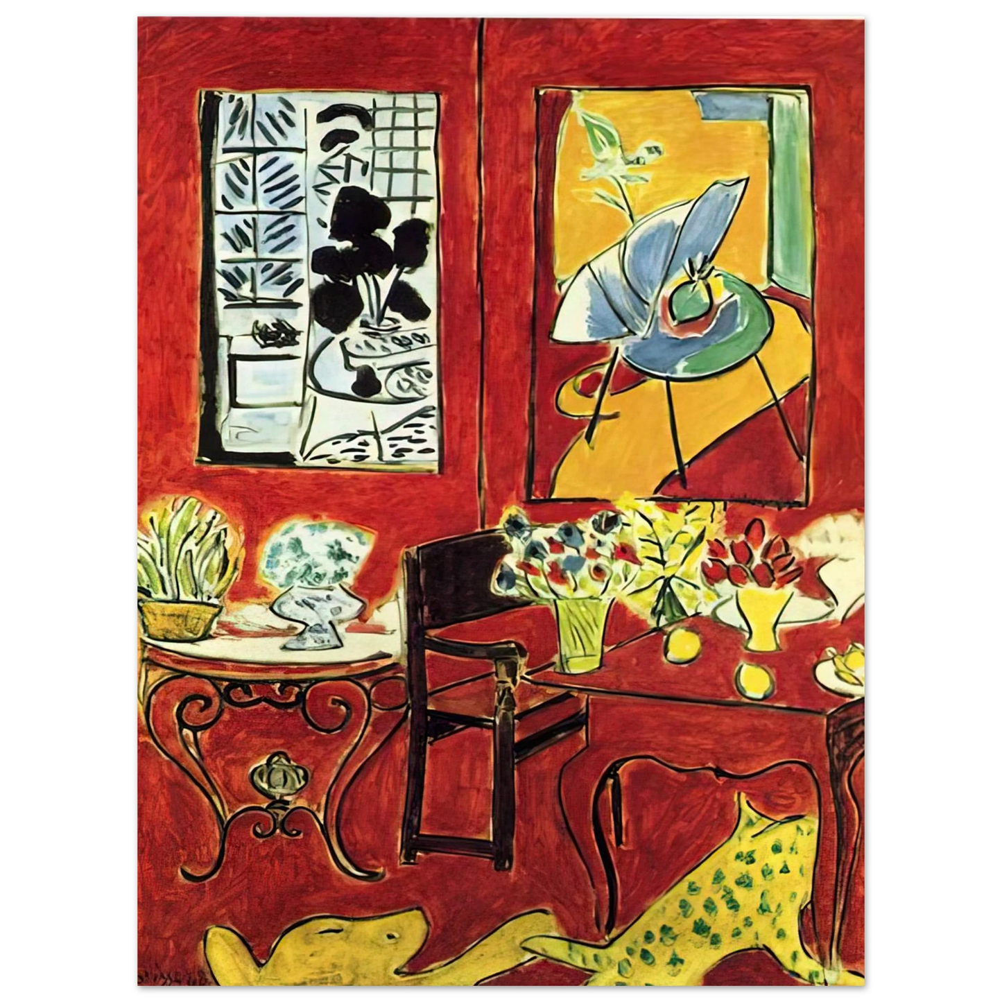 Henri Matisse - LARGE RED INTERIOR 1948 Fine Art Poster - Default Title