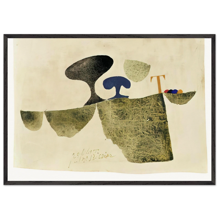 29661 T - 1961 - Julius Bissier 70x100 cm / 28x40 inches Framed Art Print – Black Wooden Frame