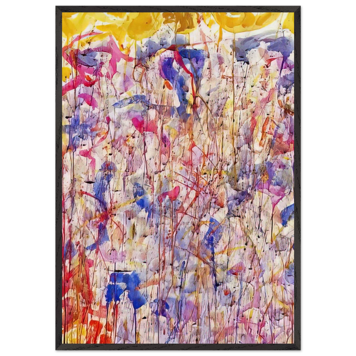 Untitled SF57-008 - Sam Francis 70x100 cm / 28x40 inches Framed Art Print – Black Wooden Frame