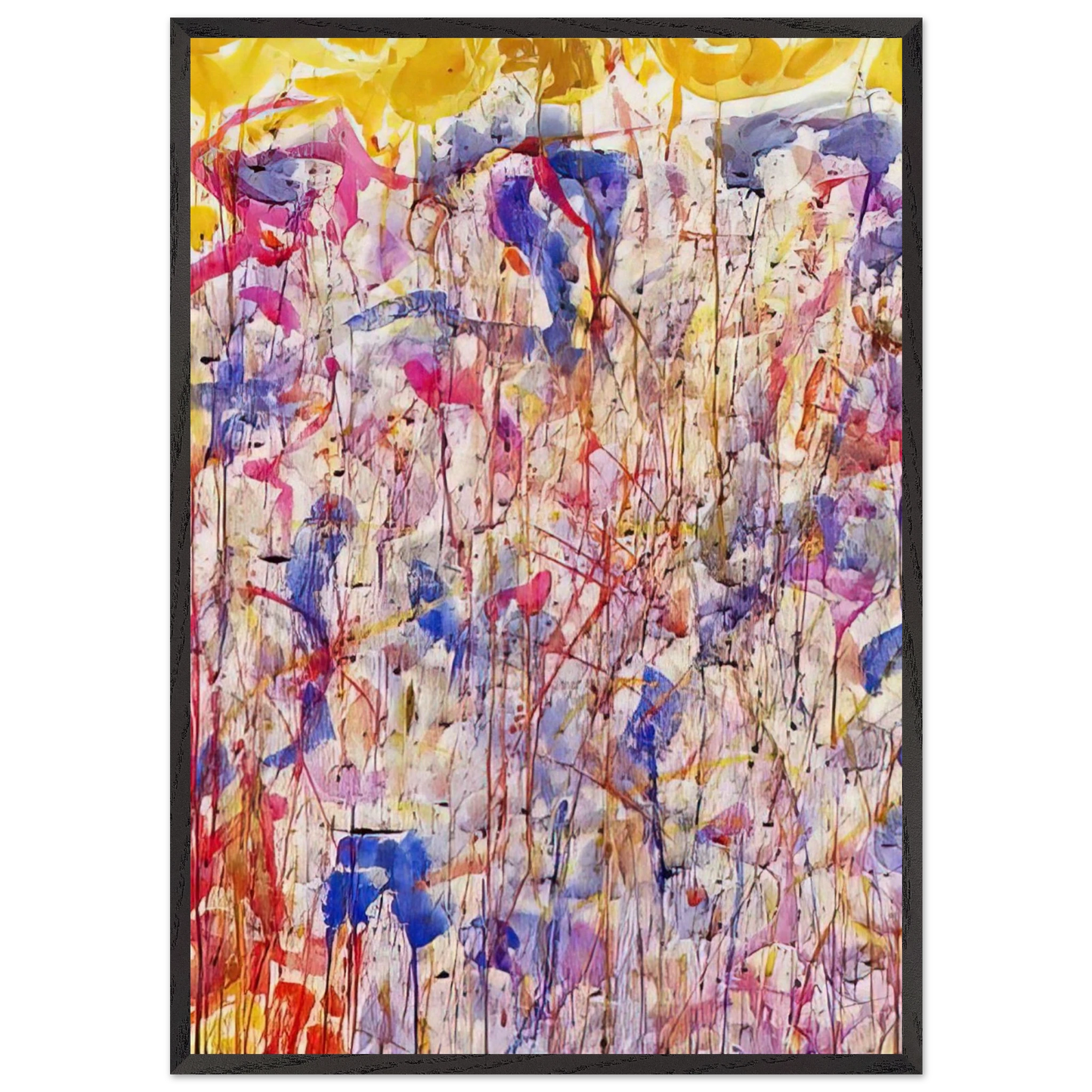 Untitled SF57-008 - Sam Francis Framed Art Print – Black Wooden Frame - Default Title - -Framed Art Print