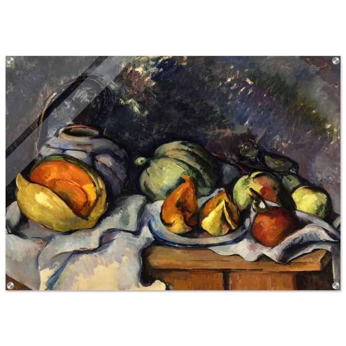 Still Life with Fruit and a Ginger Pot - Paul Cézanne Acrylic Print - 70x100 cm / 28x40″ inches
