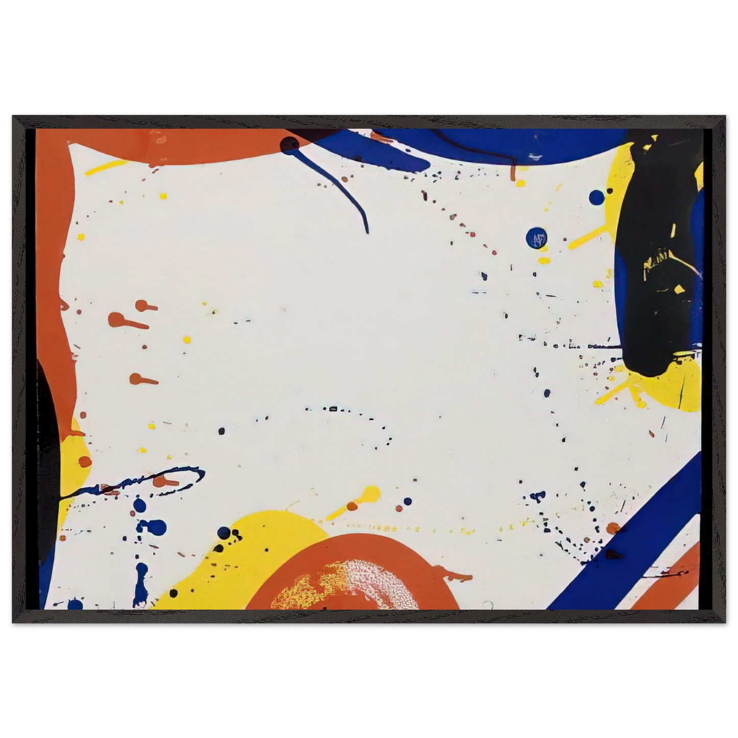 Abstract Composition SF 61 - Sam Francis 70x100 cm / 28x40 inches Framed Art Print – Black Wooden Frame