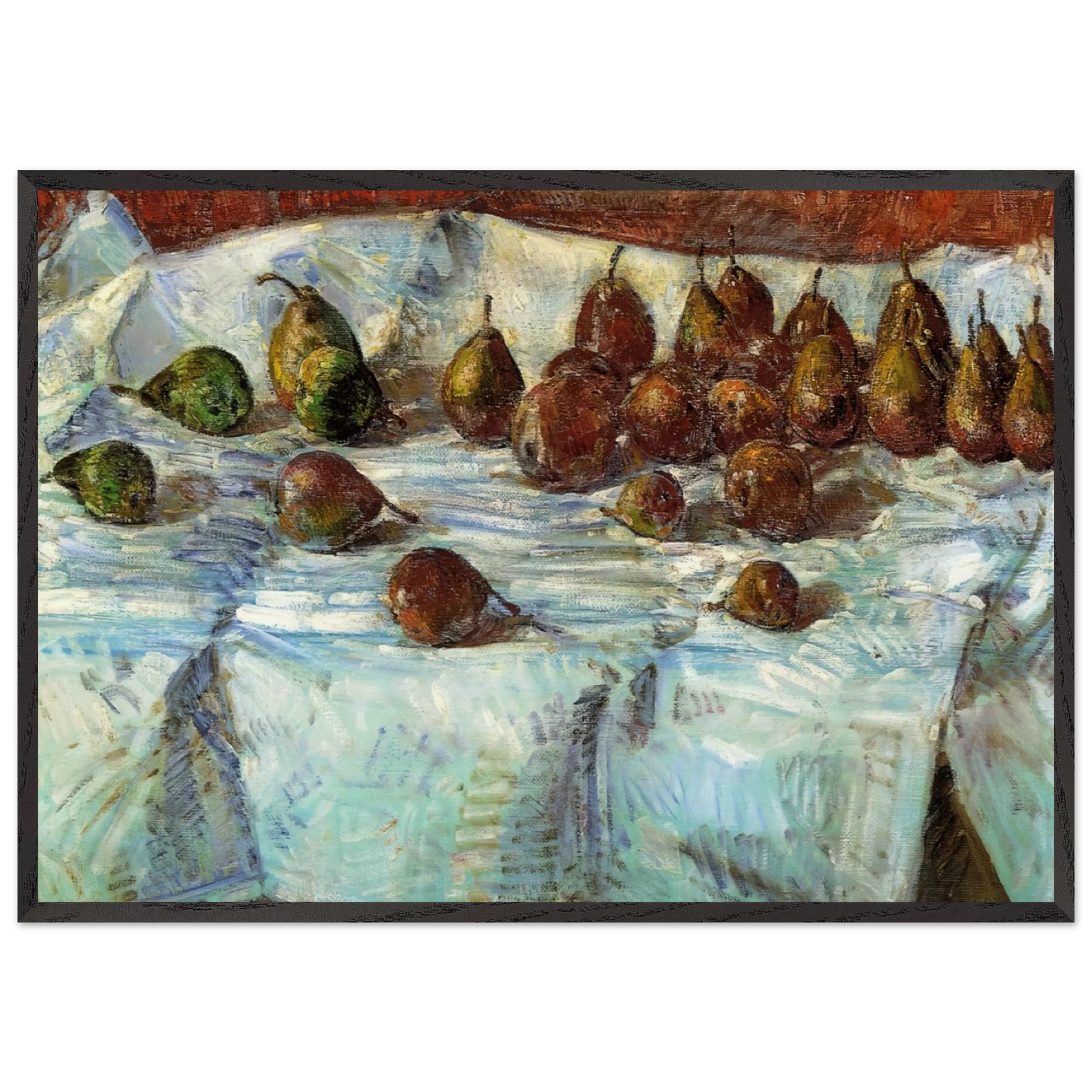 Winter Sickle Pears - Childe Hassam Framed Art Print – Black Wooden Frame - Default Title - -Framed Art Print