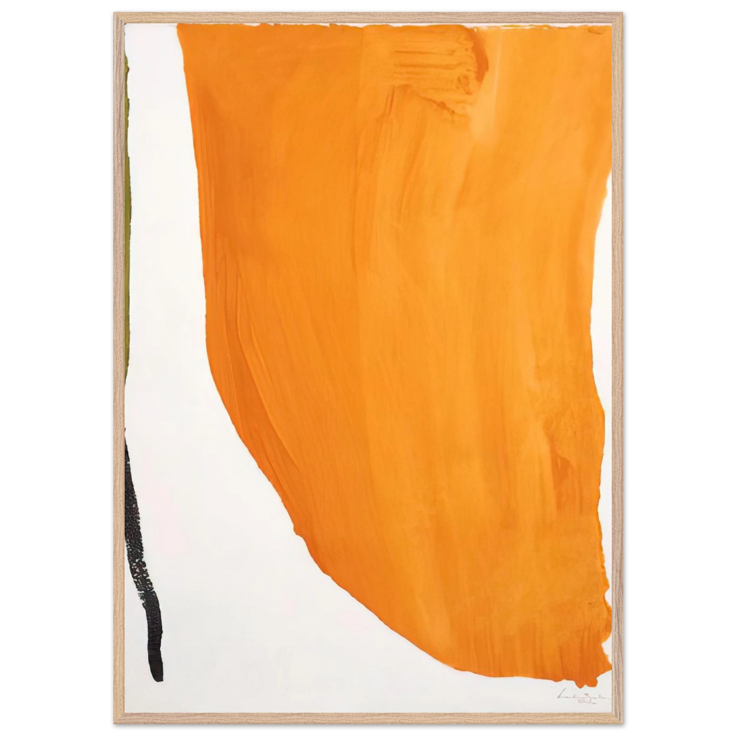 Helen Frankenthaler - Orange Downpour - 1970 Wall art - 30x40 cm / 12x16 inches - Premium Wooden Framed Poster With Fine Art Paper - Black frame
