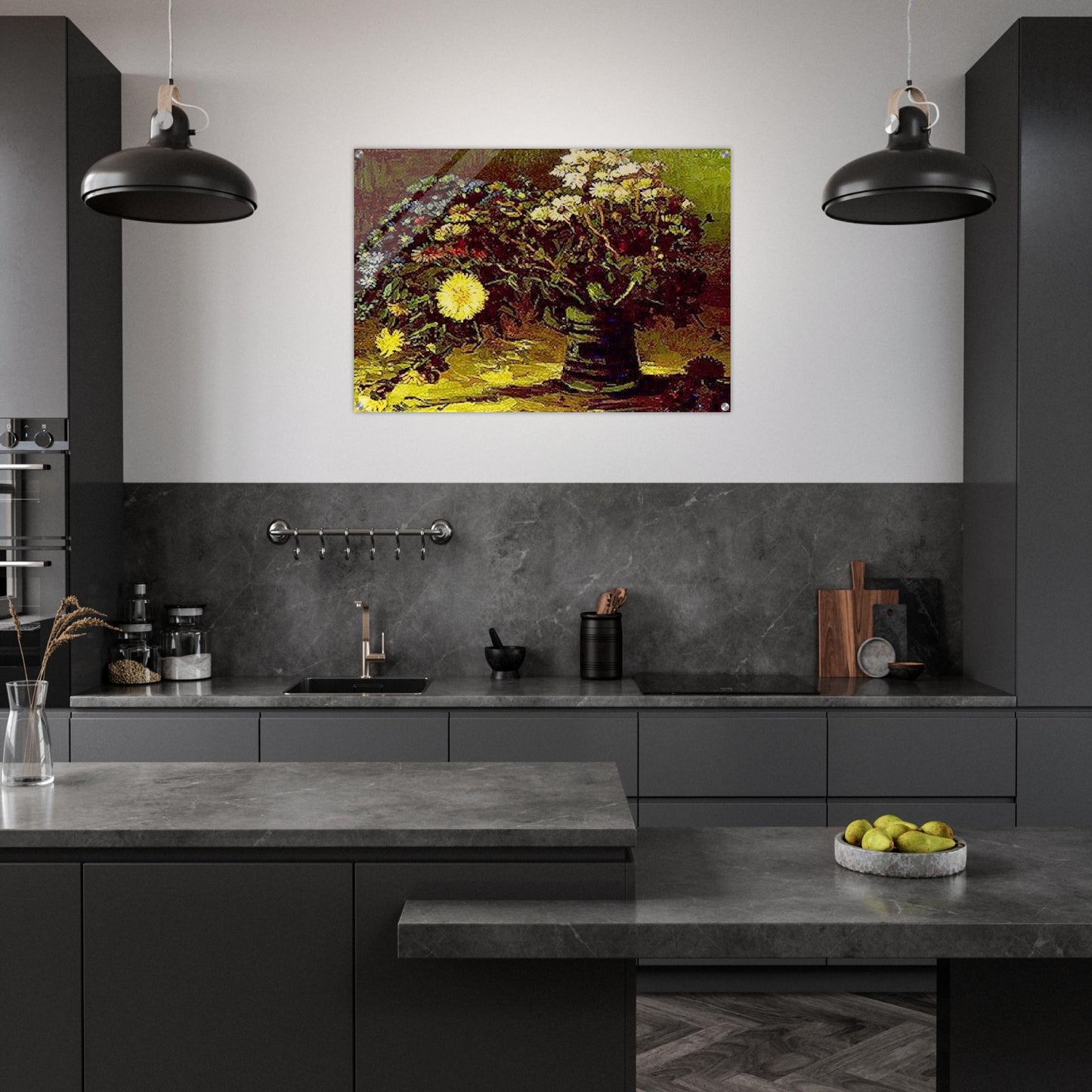 Vase with Daisies - Vincent van Gogh Acrylic Print - 70x100 cm / 28x40″ inches | Vincent van Gogh Wall Art | Vincent van Gogh Prints