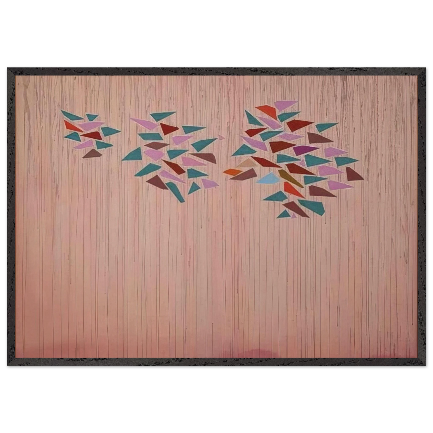 Colors on Gray Pink - 1976 - Robert Goodnough 70x100 cm / 28x40 inches Framed Art Print – Black Wooden Frame