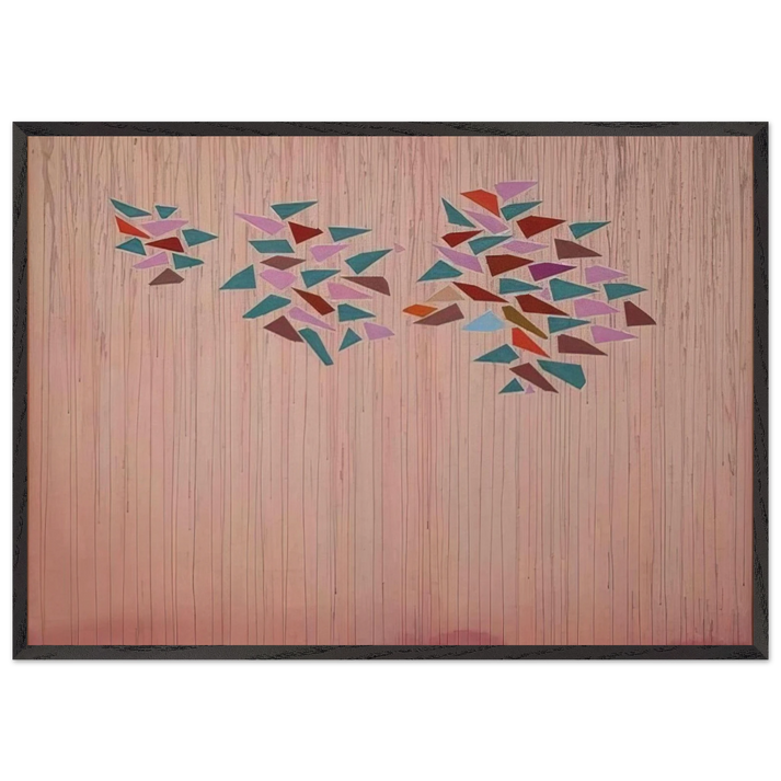 Colors on Gray Pink - 1976 - Robert Goodnough 70x100 cm / 28x40 inches Framed Art Print – Black Wooden Frame
