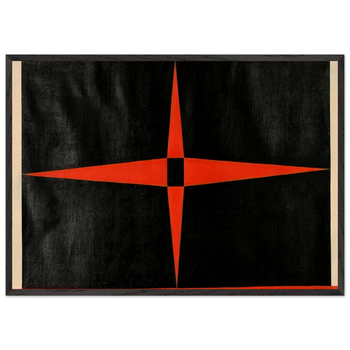 Red Star - 1949 - Carmen Herrera 70x100 cm / 28x40 inches Framed Art Print – Black Wooden Frame