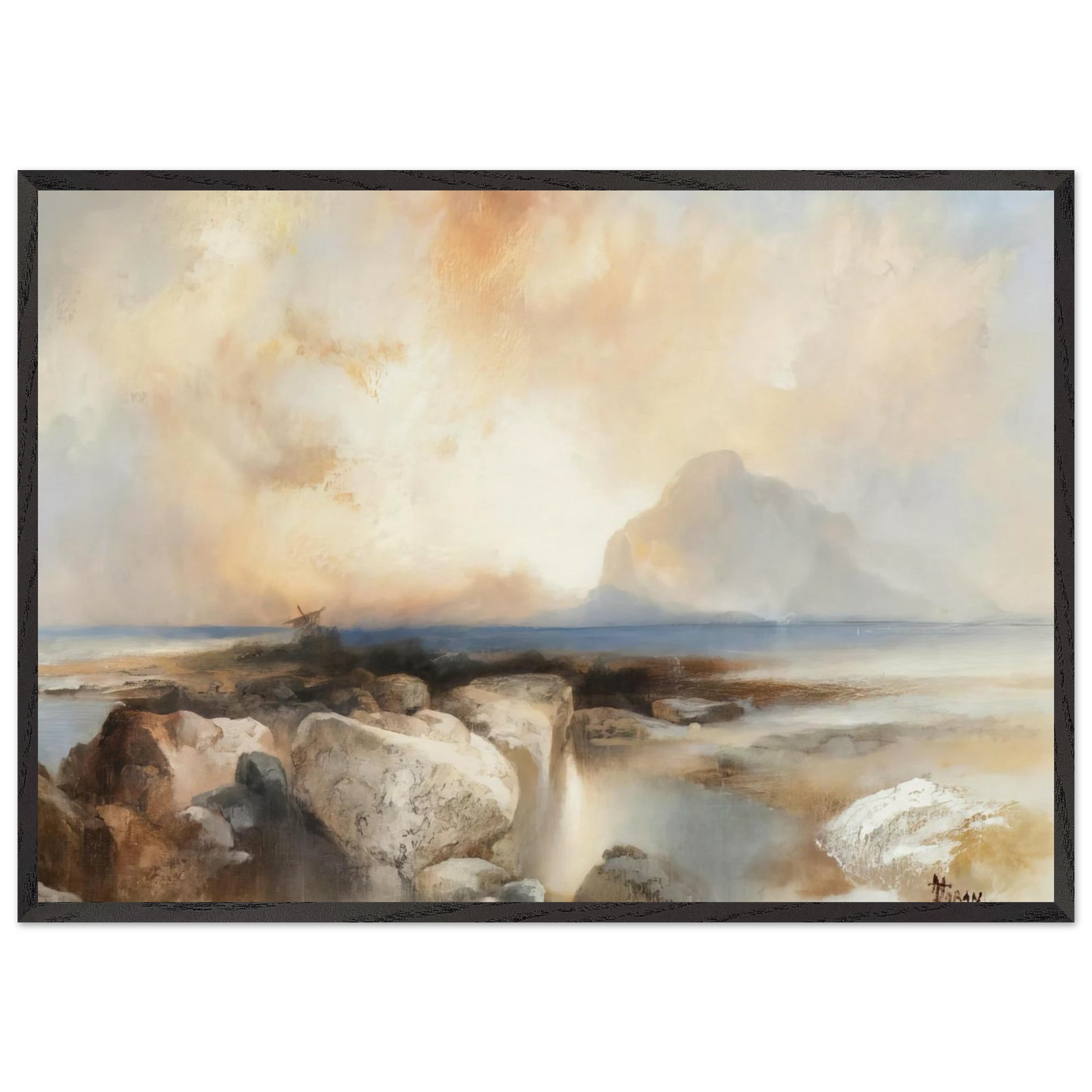Seascape N6 - Thomas Moran Framed Art Print – Black Wooden Frame - Default Title - -Framed Art Print