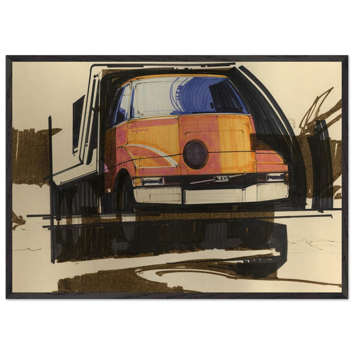 Syd Mead N14 - Syd Mead 70x100 cm / 28x40 inches Framed Art Print – Black Wooden Frame