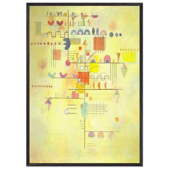 GENTLE ACCENT 1934 - Wassily Kandinsky 70x100 cm / 28x40 inches Framed Art Print – Black Wooden Frame