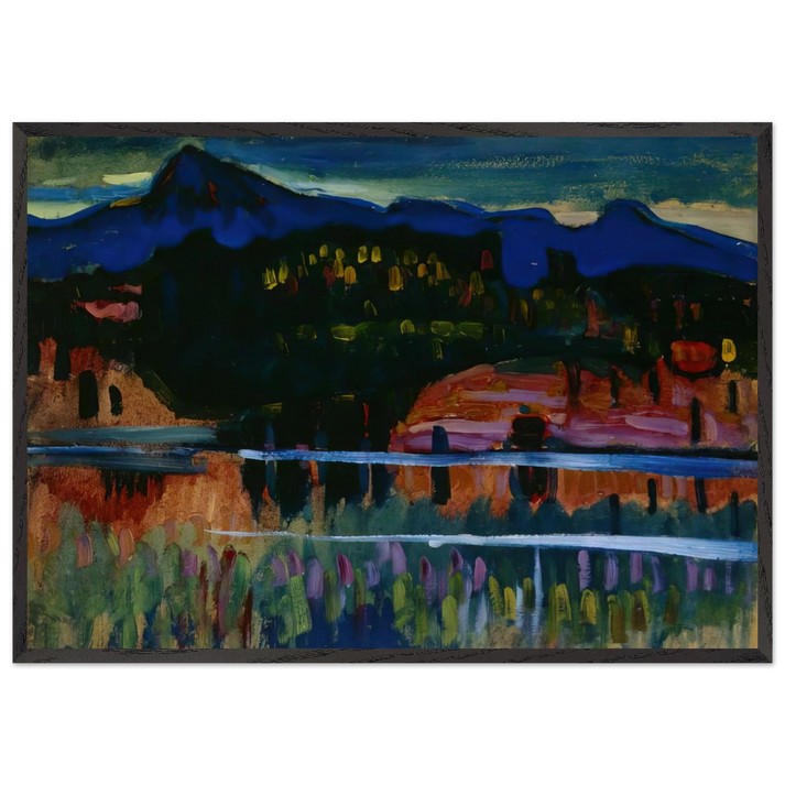 MURNAU AM STAFFELSEE 1908 - Wassily Kandinsky 70x100 cm / 28x40 inches Framed Art Print – Black Wooden Frame