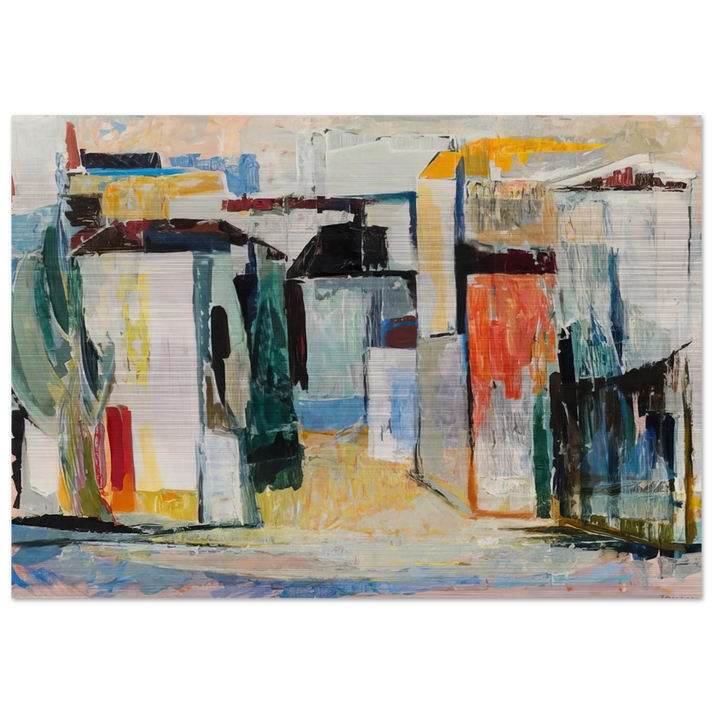 Houses - 1962 - Tove Jansson Brushed Aluminum Print - 70x100 cm / 28x40 inches | Tove Jansson Aluminum Print | Tove Jansson Prints