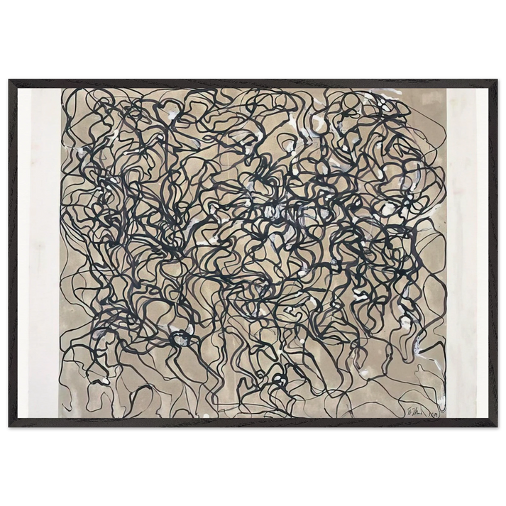 Long Letter 1 - 2009 - Brice Marden 70x100 cm / 28x40 inches Framed Art Print – Black Wooden Frame