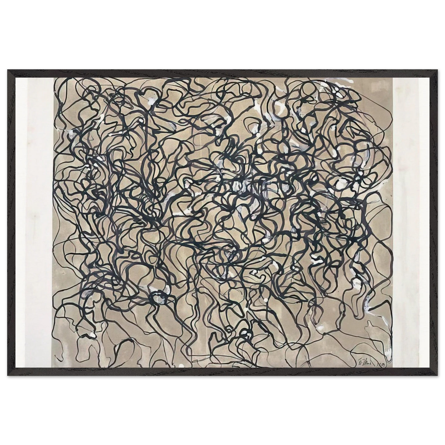 Long Letter 1 - 2009 - Brice Marden 70x100 cm / 28x40 inches Framed Art Print – Black Wooden Frame