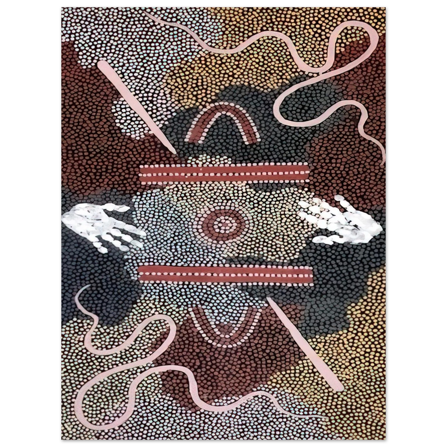 Clifford Possum Tjapaltjarri - Initiation Ceremony - 1998 Fine Art Poster - Default Title