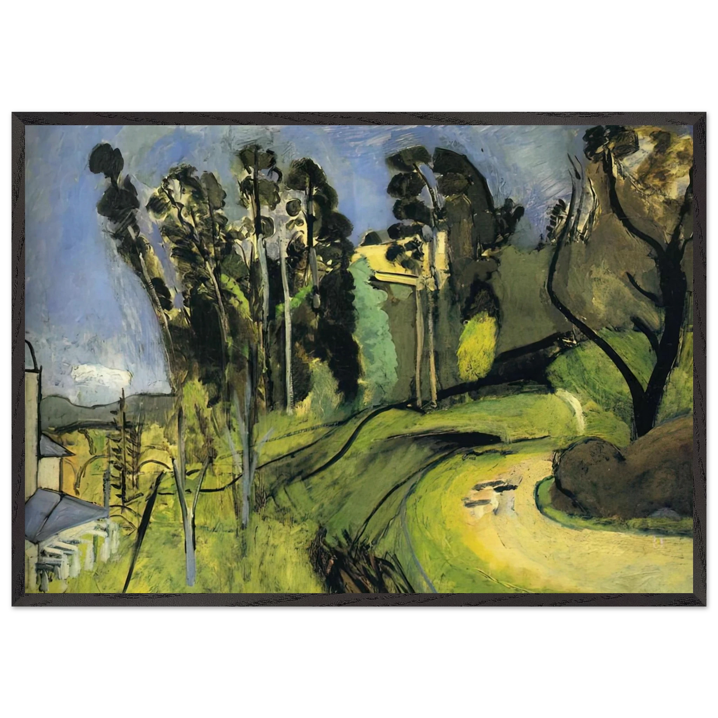 MONTALBAN LANDSCAPE 1918 - Henri Matisse 70x100 cm / 28x40 inches Framed Art Print – Black Wooden Frame