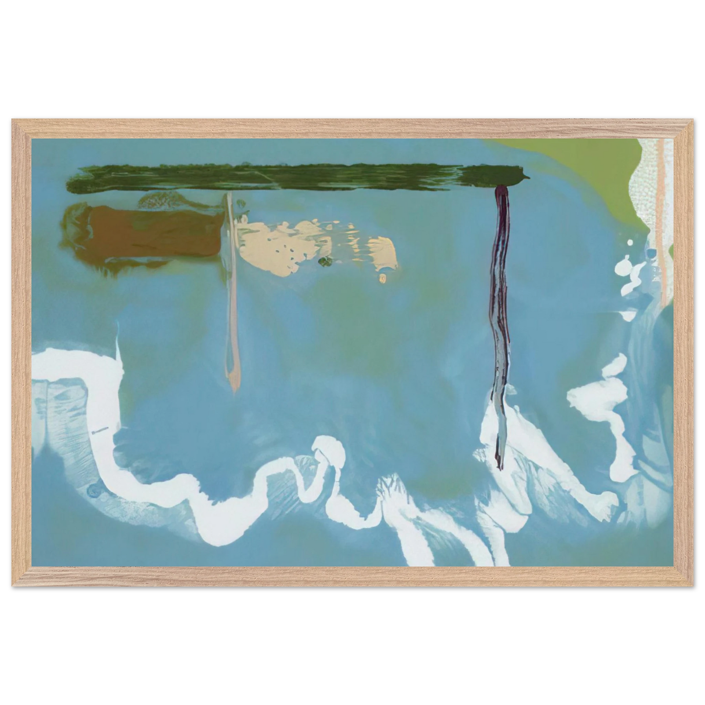 Helen Frankenthaler - Skywriting - 1997 Wall art - 60x80 cm / 24x32 inches - Premium Wooden Framed Poster With Fine Art Paper - Black frame