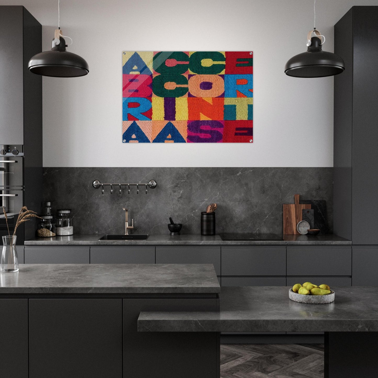 A BRACCIA CONSERTE 1994 - Alighiero Boetti Acrylic Print - 70x100 cm / 28x40″ inches