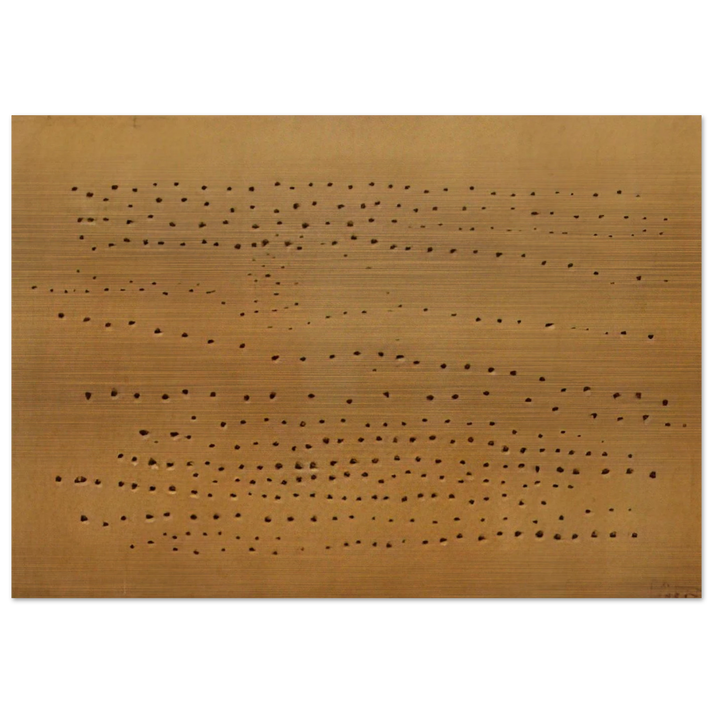 Concept Spatiale - 1950 - Lucio Fontana Brushed Aluminum Print - 70x100 cm / 28x40 inches | Lucio Fontana Aluminum Print | Lucio Fontana Prints