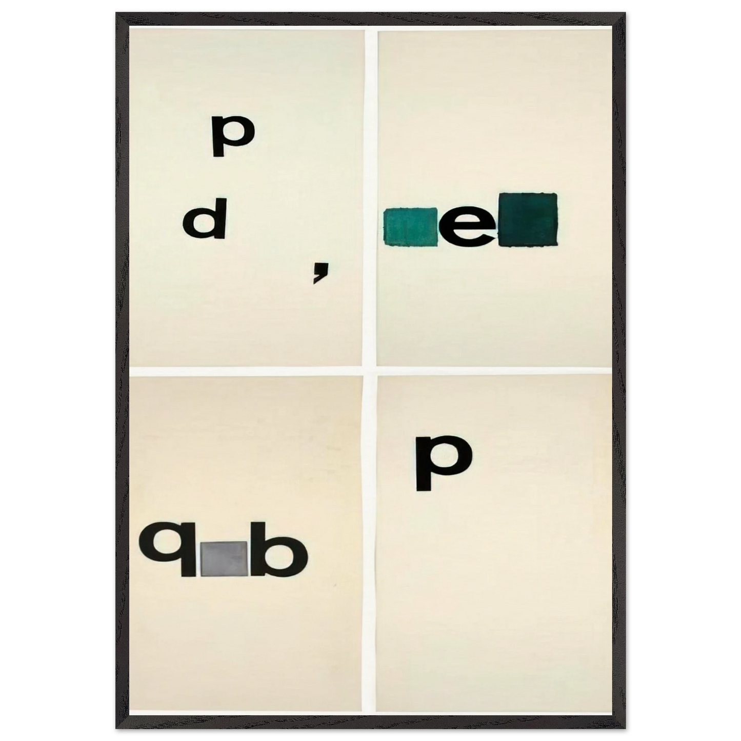 Untitled Toquinho - 1970 - Mira Schendel 70x100 cm / 28x40 inches Framed Art Print – Black Wooden Frame