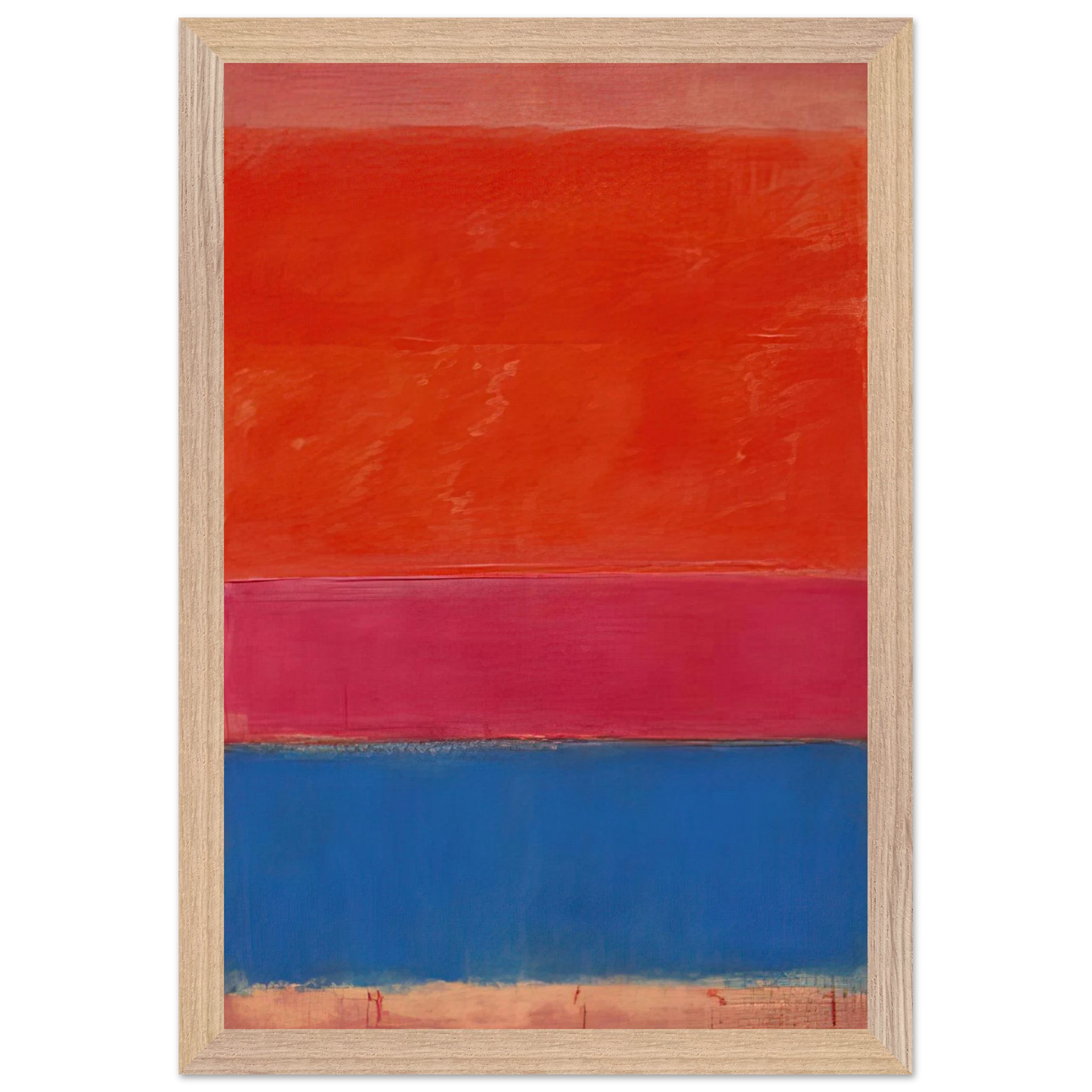 Mark Rothko - No. 1 Royal Red and Blue - 1954 Wall Art - 60x80 cm / 24x32 inches - Premium Wooden Framed Poster With Fine Art Paper-canvas - Wood frame