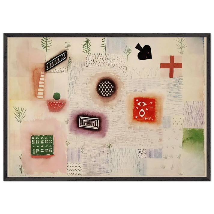 PLACE SIGNS 1926 - Paul Klee 70x100 cm / 28x40 inches Framed Art Print – Black Wooden Frame