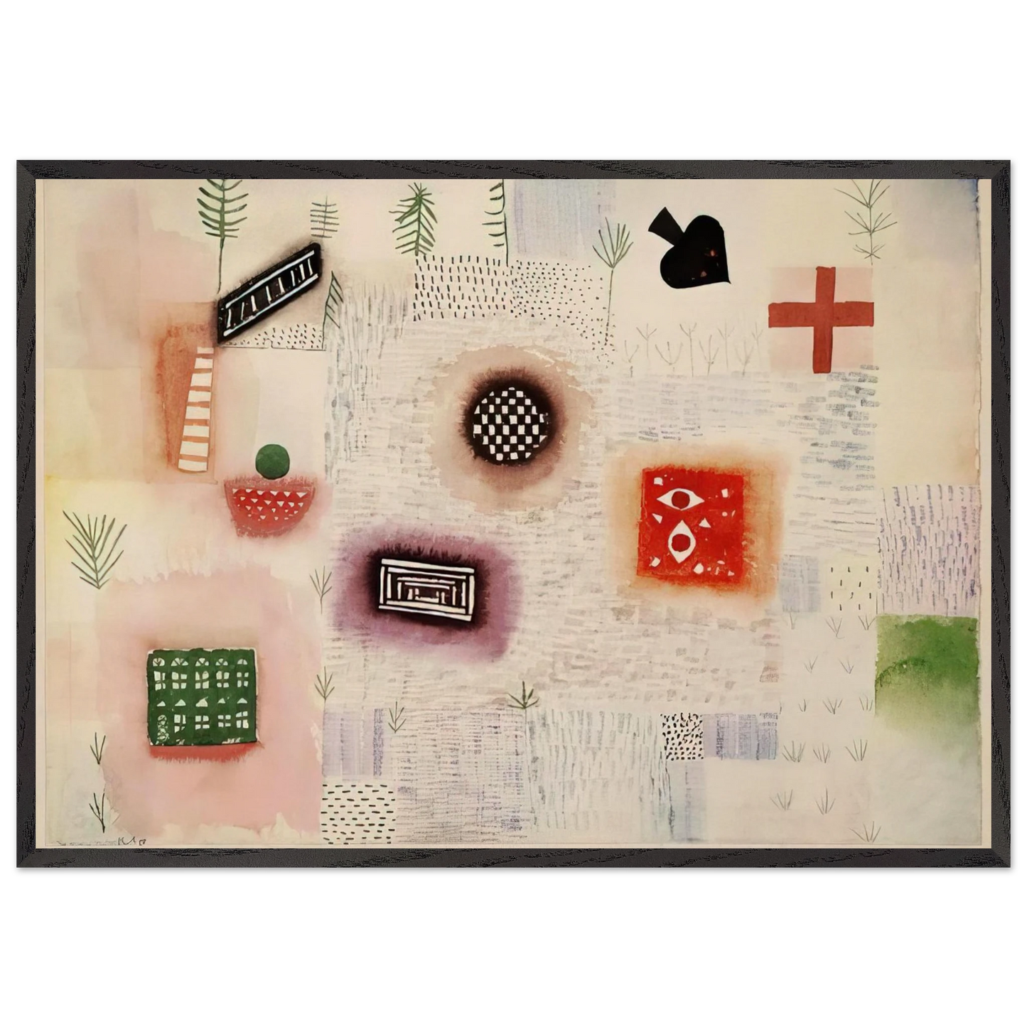 PLACE SIGNS 1926 - Paul Klee Framed Art Print – Black Wooden Frame - Default Title - -Framed Art Print