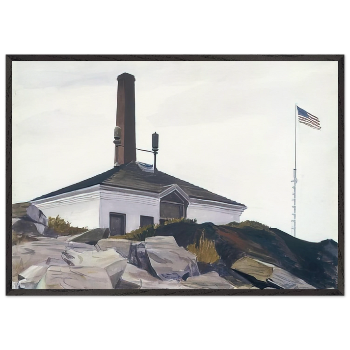House of the Foghorn I - Edward Hopper 70x100 cm / 28x40 inches Framed Art Print – Black Wooden Frame