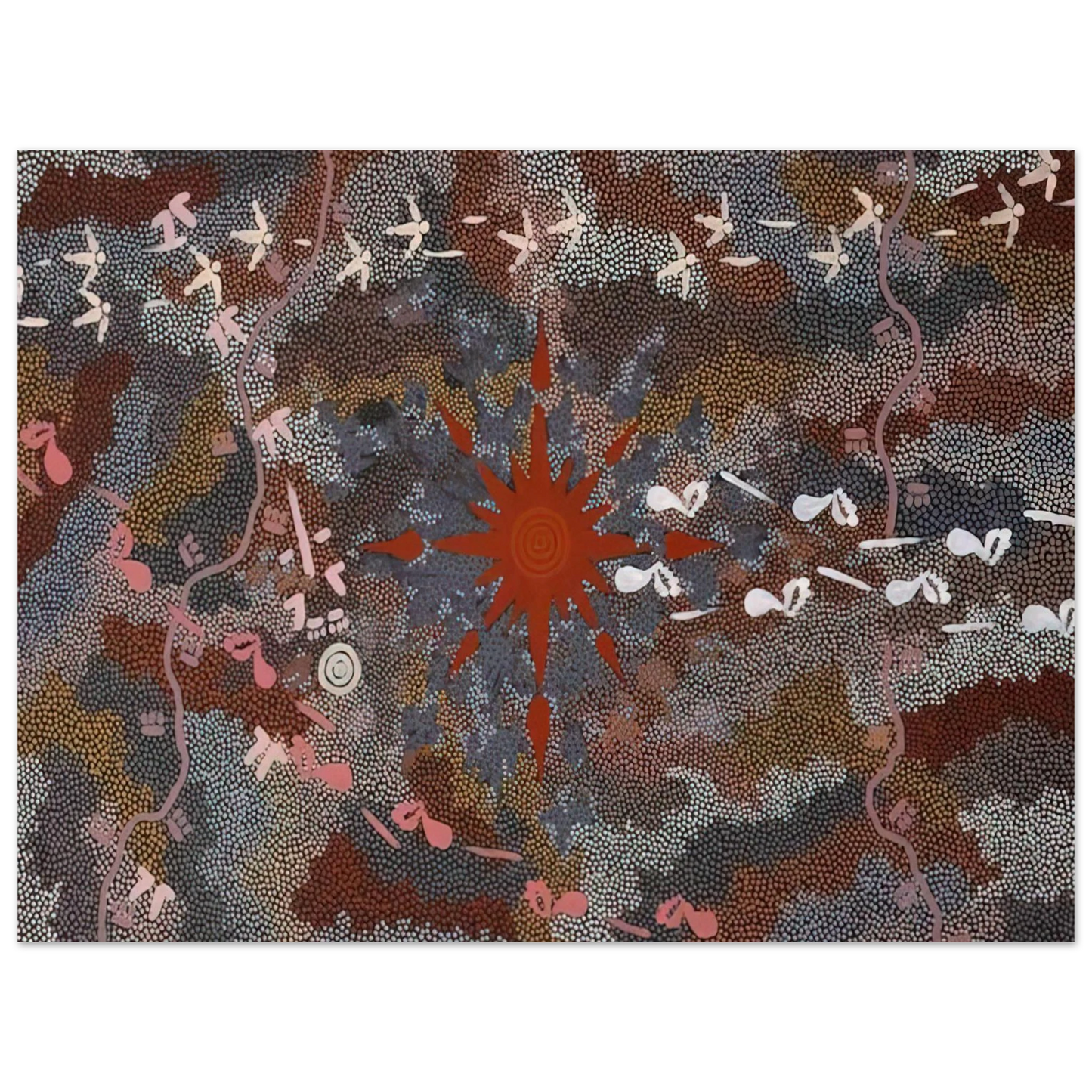 Clifford Possum Tjapaltjarri - Fire Dreaming - 1996 Fine Art Poster - Default Title