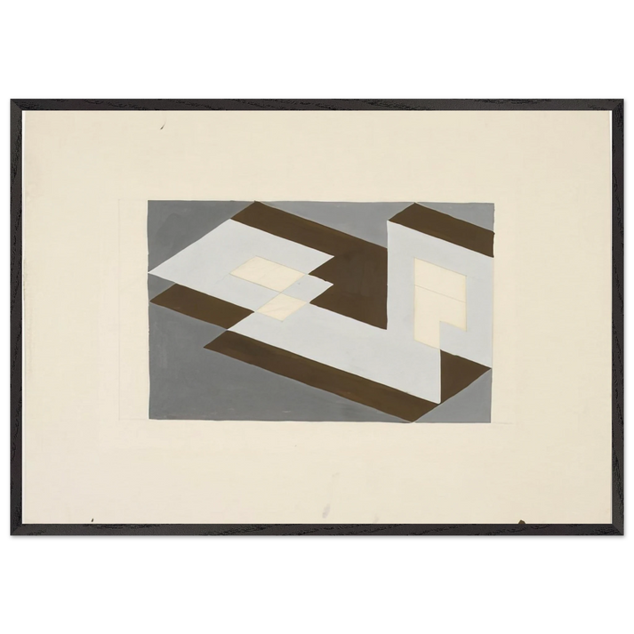STUDY FOR TENAYUCA 1938 - Josef Albers 70x100 cm / 28x40 inches Framed Art Print – Black Wooden Frame