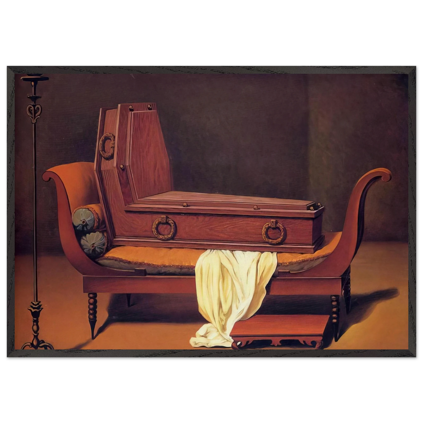 PERSPECTIVE MADAME RECAMIER BY DAVID 1949 - Rene Magritte 70x100 cm / 28x40 inches Framed Art Print – Black Wooden Frame