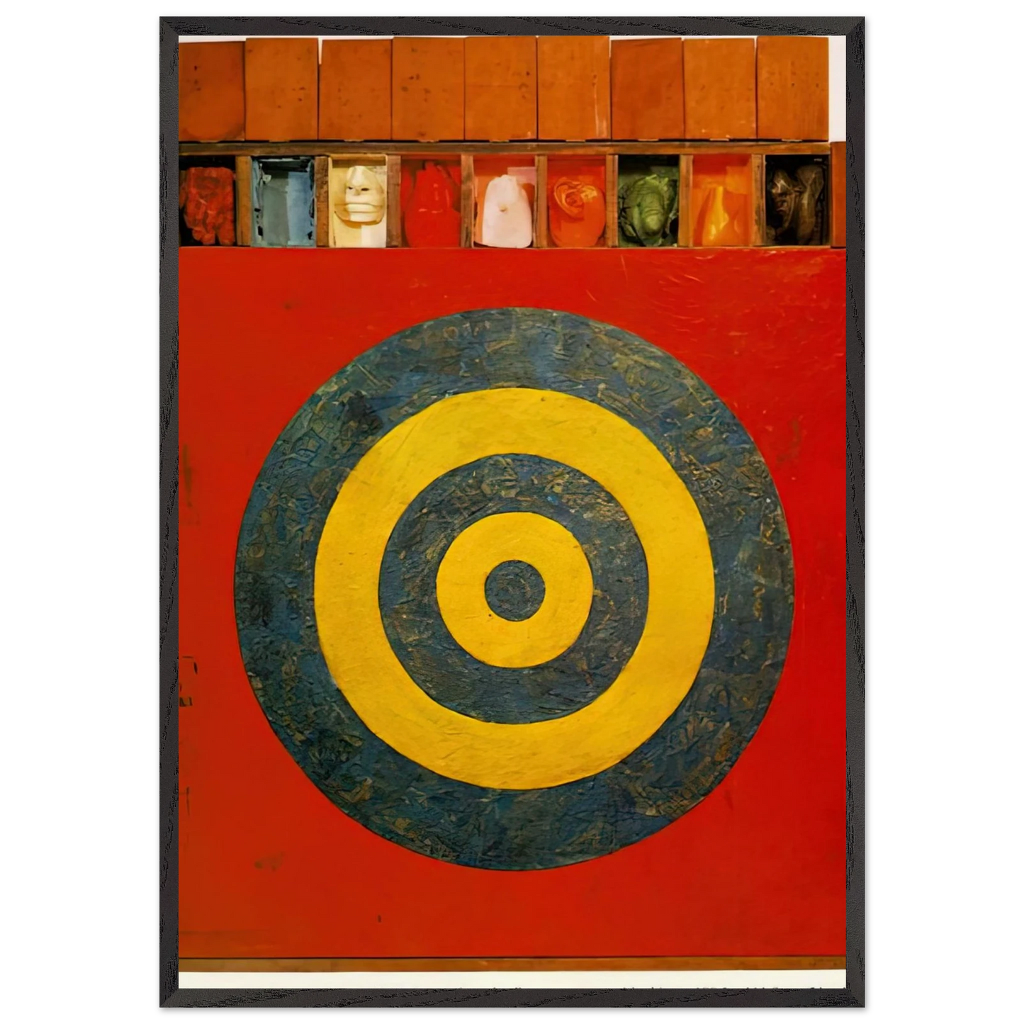 TARGET WITH PLASTER CASTS 1955 - Jasper Johns Framed Art Print – Black Wooden Frame - Default Title - -Framed Art Print