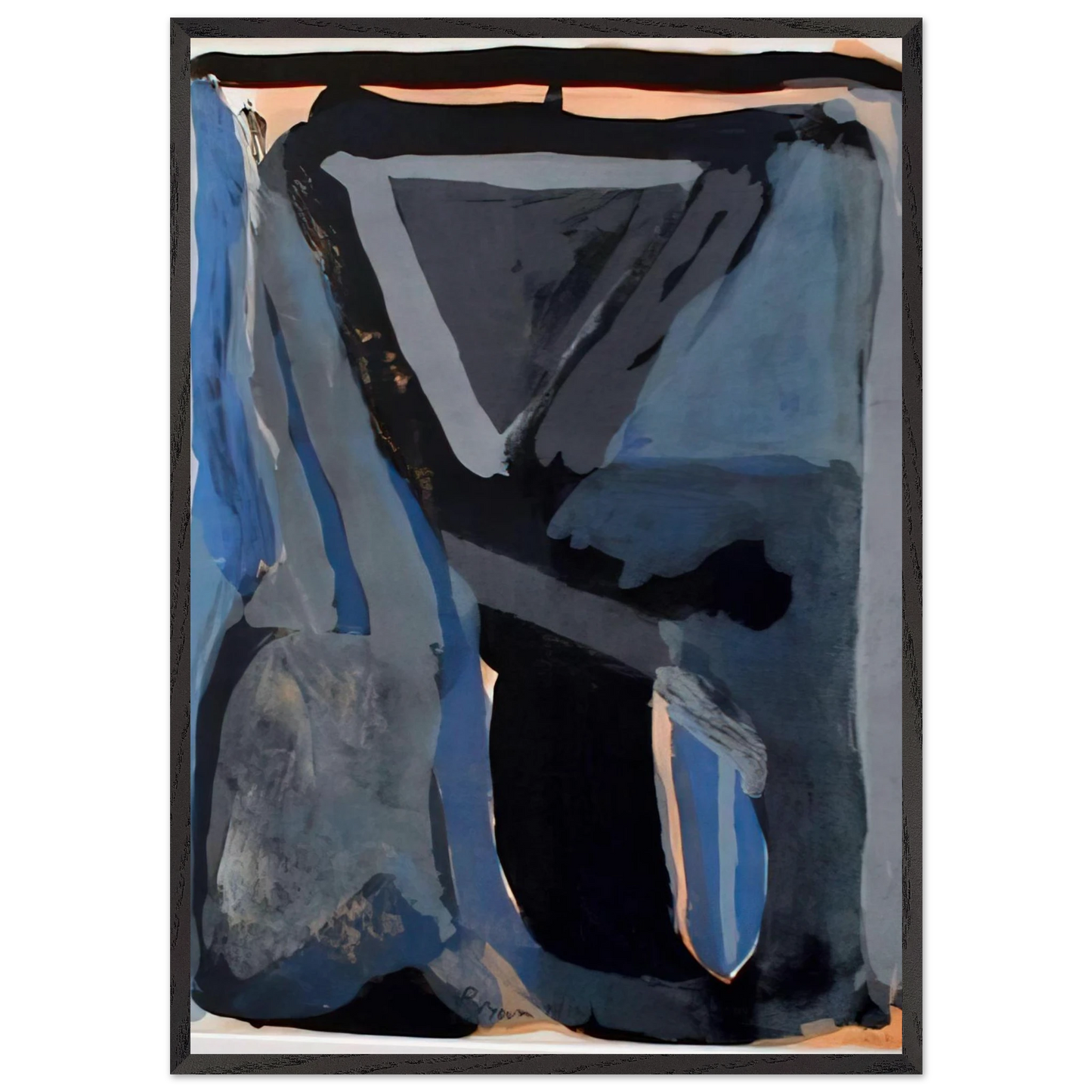 LUnique II - 1973 - Bram van Velde Framed Art Print – Black Wooden Frame - Default Title - -Framed Art Print