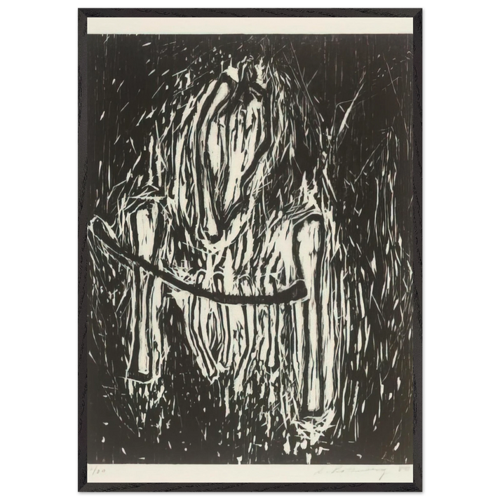 HEAD AND BONES 1980 - Susan Rothenberg 70x100 cm / 28x40 inches Framed Art Print – Black Wooden Frame