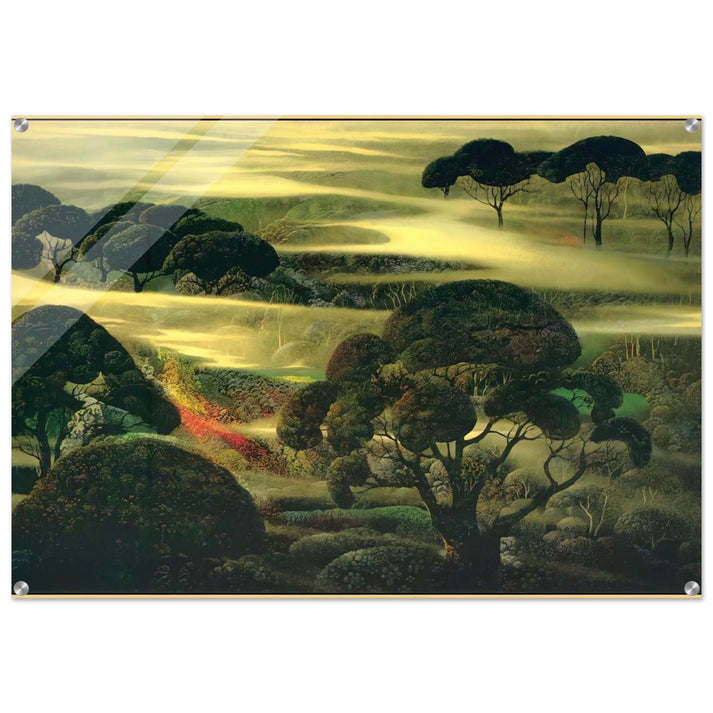 Forest in Fog - Eyvind Earle Acrylic Print - 70x100 cm / 28x40″ inches | Eyvind Earle Wall Art | Eyvind Earle Prints